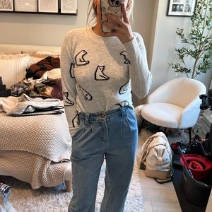 Loft Polar Bears Sweater Womens Size Xs Cozy Crew Neck Pullover - worn once